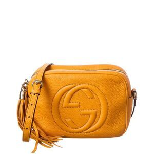 Gucci Curcuma Pebbled Calfskin Leather Small Soho Disco Bag (Authentic